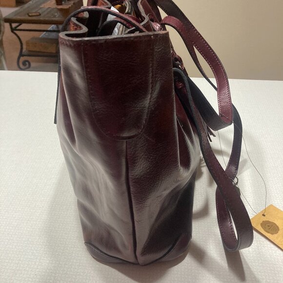 NWT Large Gorgeous Patricia Nash Plum Leather Satchel - Picture 5 of 14